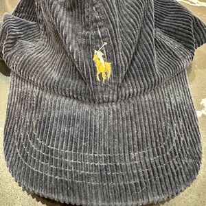 Polo Ralph Lauren Corduroy Baseball Cap - Navy with Yellow Logo